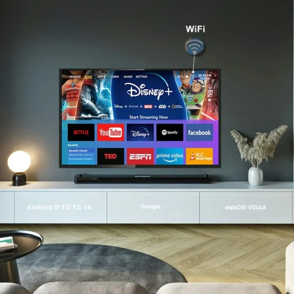 Pantallas de TV Inteligentes AG Ultra HD de 32, 43, 50 y 55 Pulgadas, Televisores Electrónicos Inteligentes con Wifi