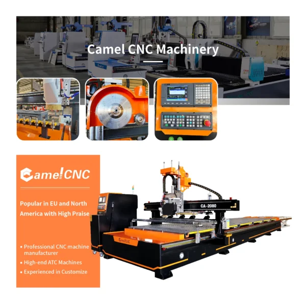 Fresadora CNC ATC CA-2040/2080, Máquina de Tallado y Corte de Madera 3D con Cambiador de Herramientas Lineal o Carrusel