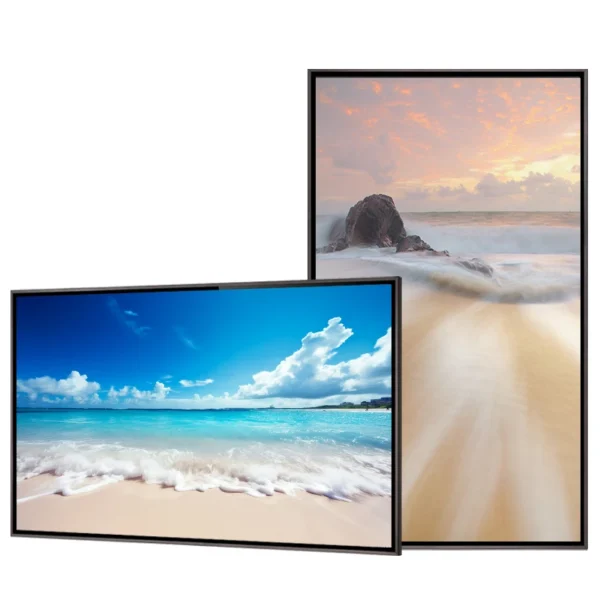 Televisor inteligente 2K/4K LCD de 55 pulgadas con pantalla plana montada en la pared, adecuado para pantalla de señalización digital, con vidrio protector